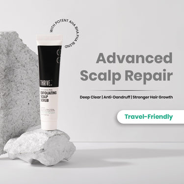 ThriveCo AHA BHA PHA Exfoliating Scalp Scrub | Promotes Hair Growth, Clears Dandruff, Dead Skin, Oil & Product Buildup | Works on Dry, Flaky & Itchy Scalp | For Men & Women | Travel-Friendly | 25ml